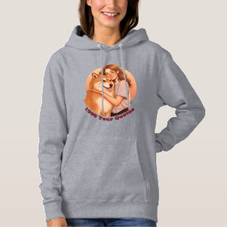 Schattige vrouw en huisdierhond hoodie