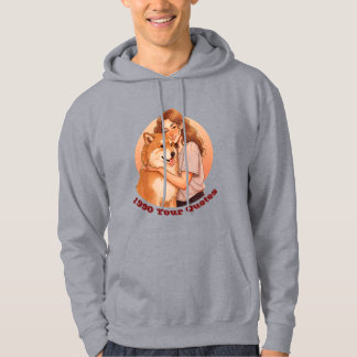 Schattige vrouw en huisdierhond hoodie
