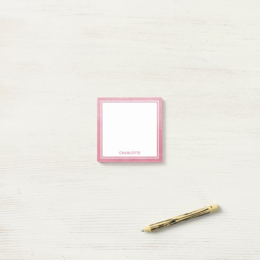 Schattige Vrouwelijk Modern Waterverf Wash Blush R Post-it® Notes (Op bureau)