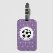 Schattige vrouwelijk Voetbal ontwerp gepersonalise Bagagelabel (Voorkant (verticaal))