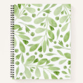 Schattige vrouwelijke waterverf patroon Greenery Notitieboek (Voorkant)