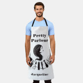 Schattige Vrouwen Haar Styling Schort (Gedragen)