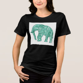 Schattige Vrouwen Patroon Olifant T-shirt