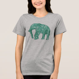 Schattige Vrouwen Patroon Olifant T-shirt