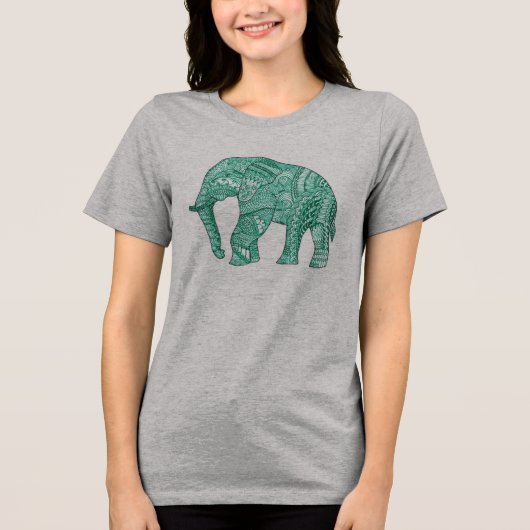 Schattige Vrouwen Patroon Olifant T-shirt (Voorkant)