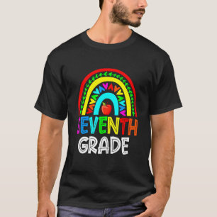 Schattige vuist eerste schooldag 7e klas regenboog t-shirt