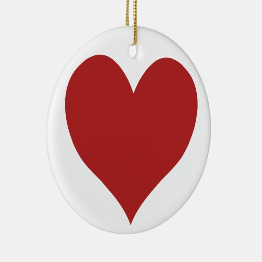 Schattige Vuurbaksteen Hart Keramisch Ornament (Rechts)