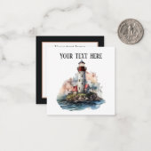 schattige vuurtoren noemen strand notitiekaartje (Voorkant / Achterkant in situ)