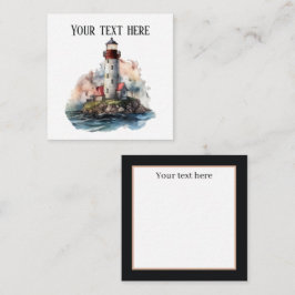 schattige vuurtoren noemen strand notitiekaartje