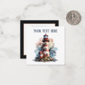 schattige vuurtoren noemen strand notitiekaartje (Voorkant / Achterkant in situ)