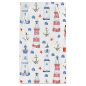 schattige vuurtoren strandpartij klein cadeauzakje (Achterkant)