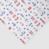 schattige vuurtoren strandpartij tissuepapier (Detail)