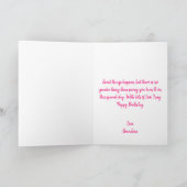 Schattige vuurwerk en taart Roze Meisje 8e Verjaar Kaart (Binnen)