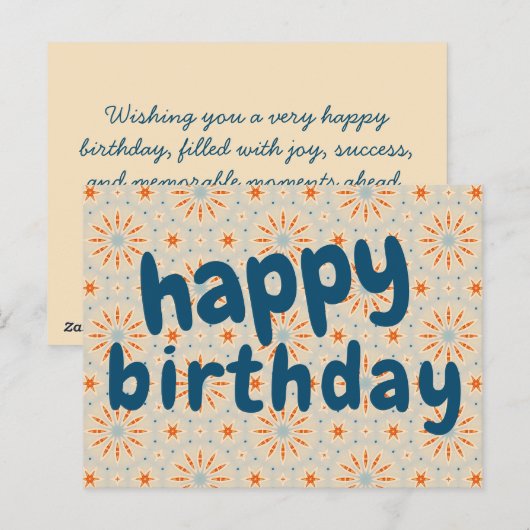 Schattige vuurwerk geïnspireerd patroon - Verjaard Briefkaart (Voorkant / Achterkant)