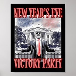Schattige vuurwerk op oudejaarsavond van Trump Poster