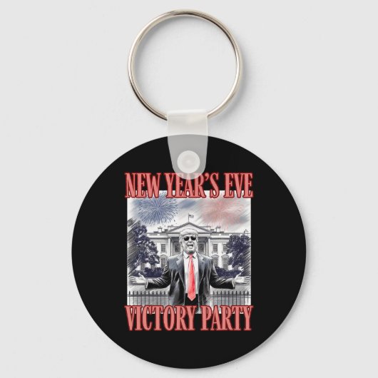 Schattige vuurwerk op oudejaarsavond van Trump Sleutelhanger (Voorkant)