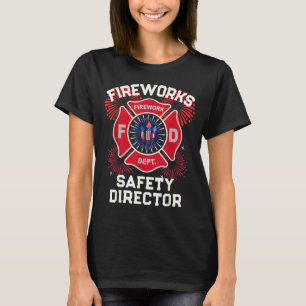 Schattige vuurwerk veiligheidsdirecteur boom squad t-shirt