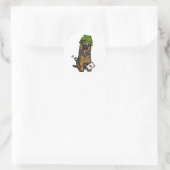 Schattige waakhond met legerhelm ronde sticker (Tas)