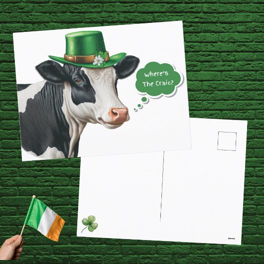 Schattige Waar is de Craic St. Patrick's Day Feestdagenkaart