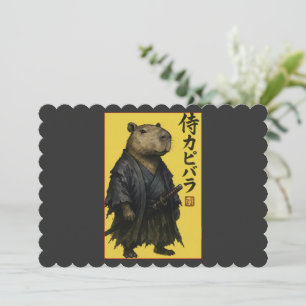 Schattige Wachtende Capybara Japanse Esthetiek Kaw Kaart