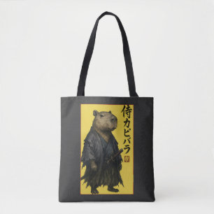 Schattige wachtende capybara Japanse esthetiek Kaw Tote Bag