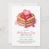 Schattige Waffles Valentijns  Galentines Brunch Kaart (Voorkant)