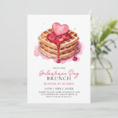Schattige Waffles Valentijns  Galentines Brunch Kaart (Staand voorkant)