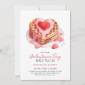 Schattige Waffles Valentijns  Galentines Brunch Kaart (Voorkant)