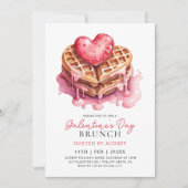 Schattige Waffles Valentijns  Galentines Brunch Kaart (Voorkant)