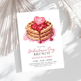 Schattige Waffles Valentijns  Galentines Brunch Kaart