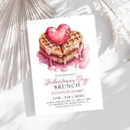 Schattige Waffles Valentijns  Galentines Brunch Kaart