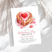 Schattige Waffles Valentijns  Galentines Brunch Kaart