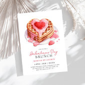 Schattige Waffles Valentijns  Galentines Brunch Kaart