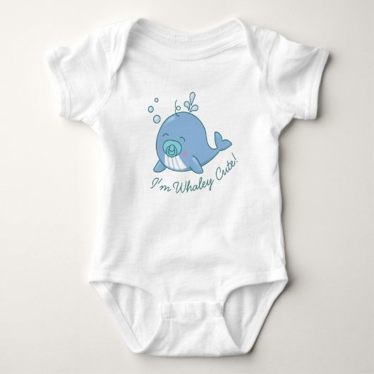 Schattige Wal Baby Shower Walgroot Schattige Jonge Romper (Voorkant)
