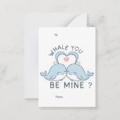 Schattige Wal Vis Jij Bent Mij Pun Valentijnskaart Notitiekaartje (Voorkant)