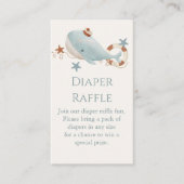 Schattige walvis Baby shower luier Raffle Informatiekaartje (Voorkant)
