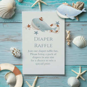 Schattige walvis Baby shower luier Raffle Informatiekaartje
