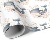 Schattige Walvis Cadeaupapier (Rol Hoek)