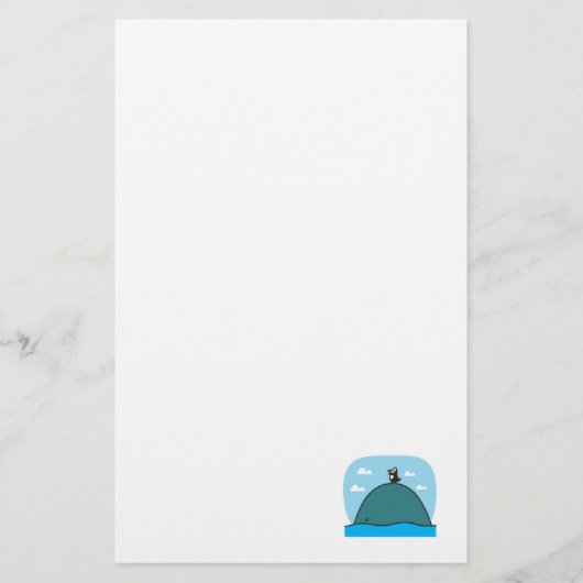 schattige walvis en pinguïn briefpapier (Voorkant)
