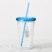 Schattige Walvis en Watermeloen Acryl Drinkbeker (Achterkant)