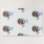 Schattige Walvis en Watermeloen Legpuzzel (Horizontaal)