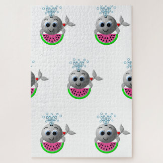 Schattige Walvis en Watermeloen Legpuzzel