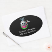 Schattige Walvis en Watermeloen Ovale Sticker (Envelop)