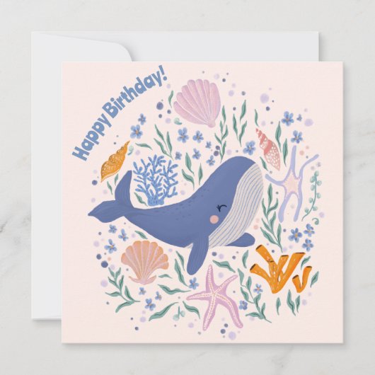 Schattige walvis en Zee leven (Voorkant)