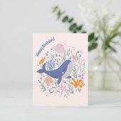 Schattige walvis en Zee leven Briefkaart (Staand voorkant)