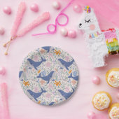 Schattige walvis en Zee leven Papieren Bordje (Feest)