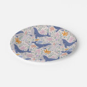 Schattige walvis en Zee leven Papieren Bordje (Gekanteld)