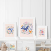 Schattige walvis en Zee leven Poster