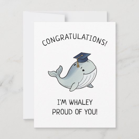 Schattige walvis grap nieuwe afgestudeerde afstude (Voorkant)