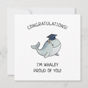 Schattige walvis grap nieuwe afgestudeerde afstude kaart